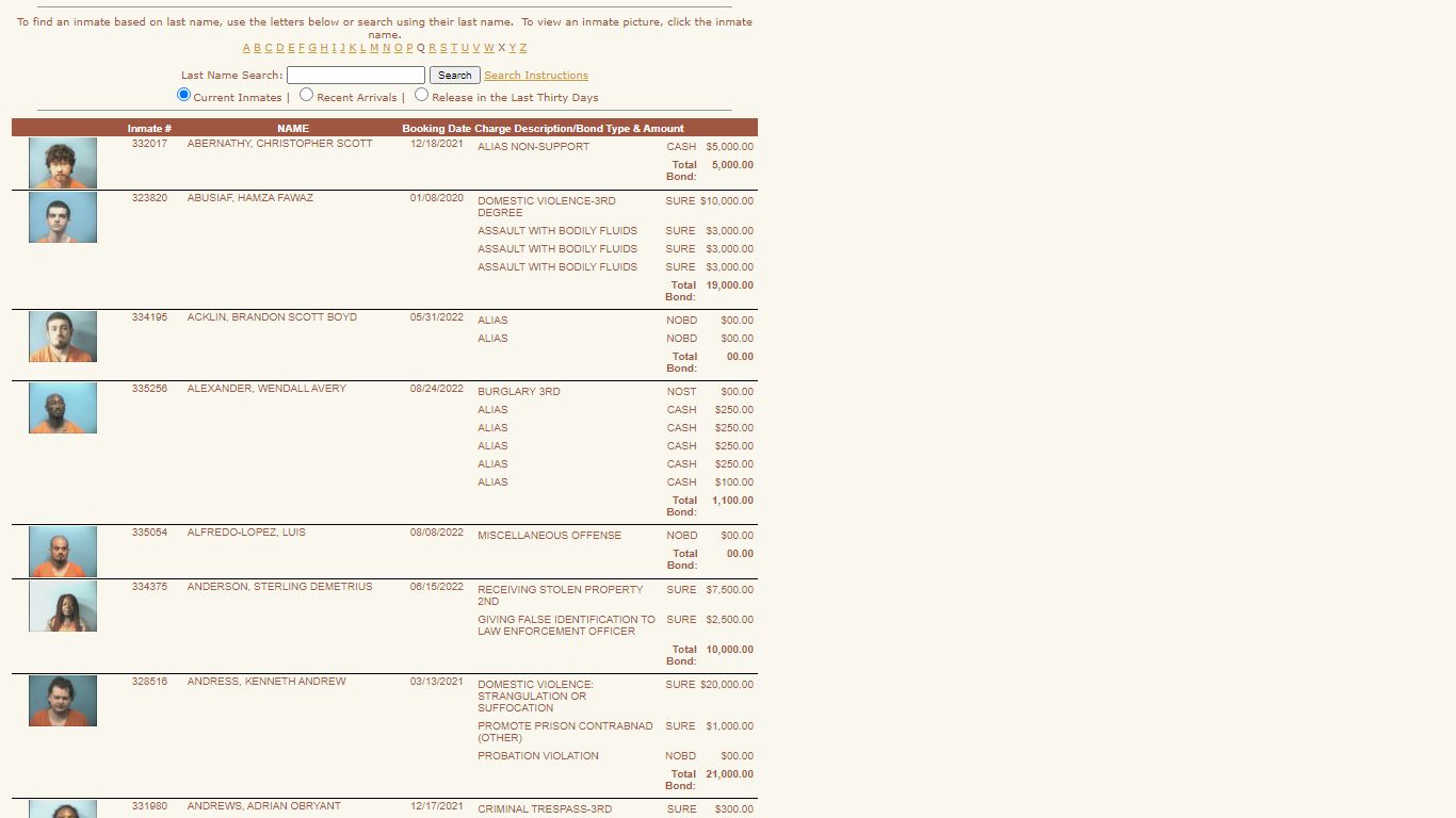 Shelby County Sheriff's Office - Inmate Listing